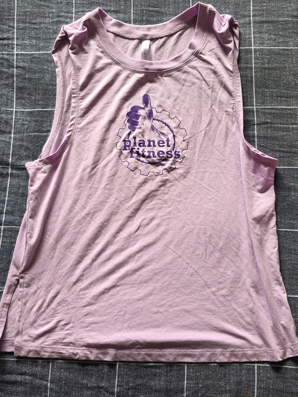 FABLETICS x PLANET FITNESS Light Lavender Tank Top with Purple Logo